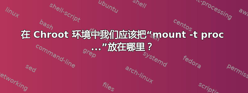 在 Chroot 环境中我们应该把“mount -t proc ...”放在哪里？