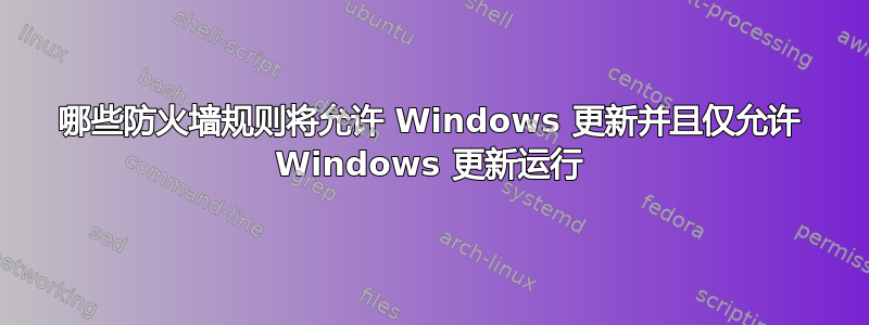 哪些防火墙规则将允许 Windows 更新并且仅允许 Windows 更新运行