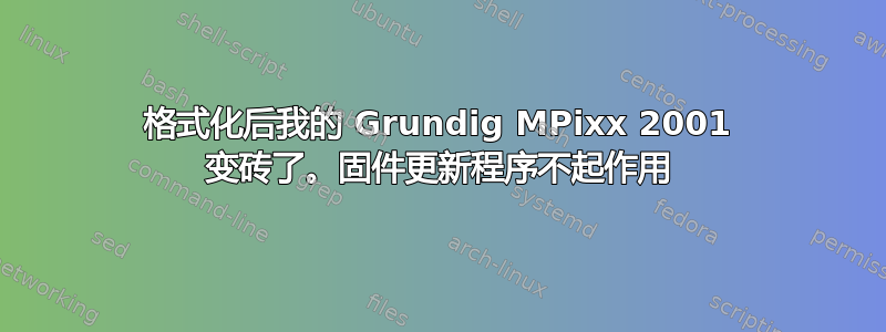 格式化后我的 Grundig MPixx 2001 变砖了。固件更新程序不起作用