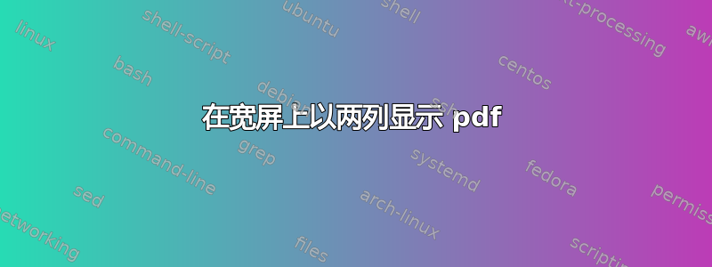 在宽屏上以两列显示 pdf