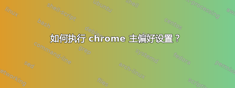 如何执行 chrome 主偏好设置？