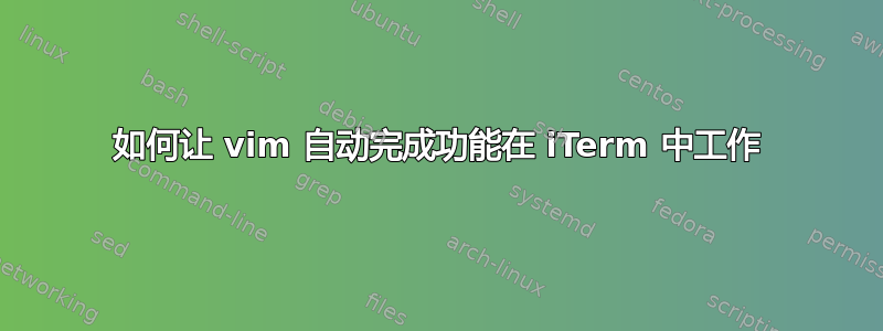 如何让 vim 自动完成功能在 iTerm 中工作