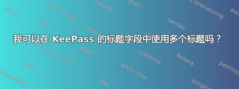 我可以在 KeePass 的标题字段中使用多个标题吗？