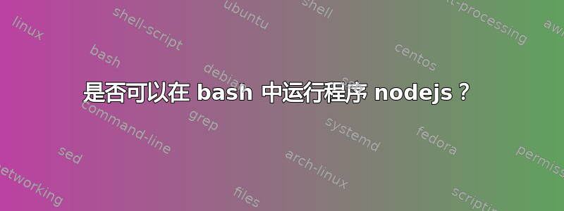 是否可以在 bash 中运行程序 nodejs？