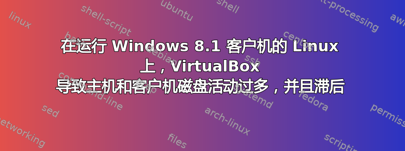 在运行 Windows 8.1 客户机的 Linux 上，VirtualBox 导致主机和客户机磁盘活动过多，并且滞后