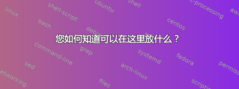 您如何知道可以在这里放什么？