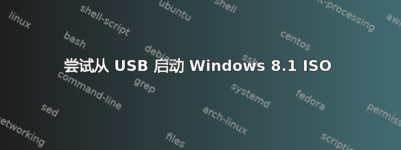 尝试从 USB 启动 Windows 8.1 ISO