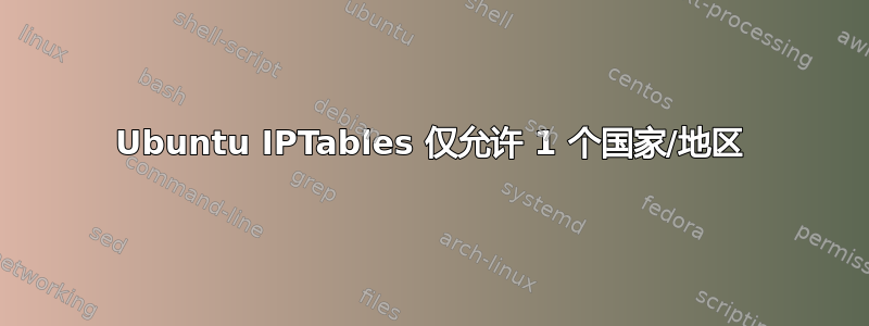 Ubuntu IPTables 仅允许 1 个国家/地区