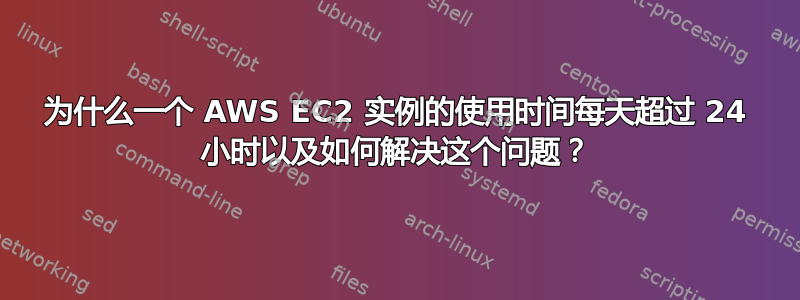 为什么一个 AWS EC2 实例的使用时间每天超过 24 小时以及如何解决这个问题？