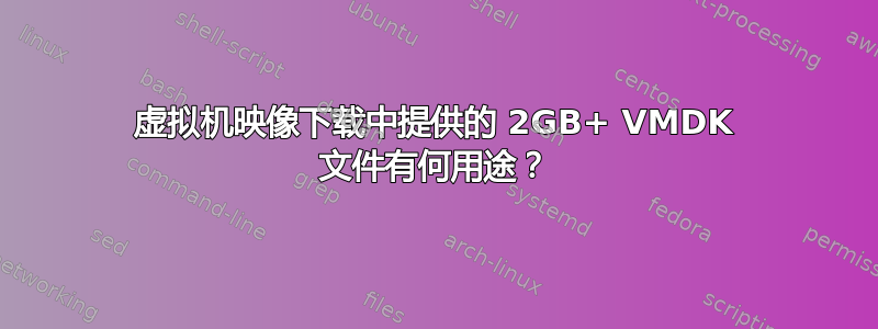 虚拟机映像下载中提供的 2GB+ VMDK 文件有何用途？