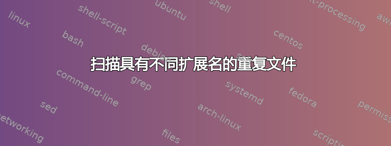 扫描具有不同扩展名的重复文件