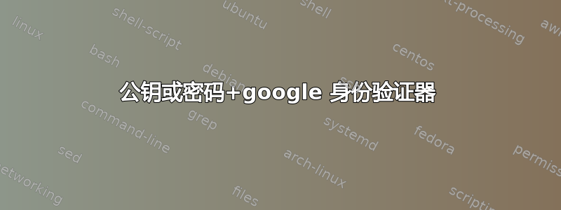 公钥或密码+google 身份验证器