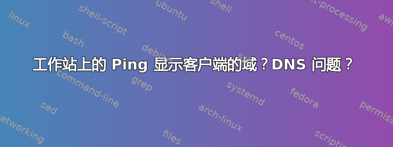 工作站上的 Ping 显示客户端的域？DNS 问题？