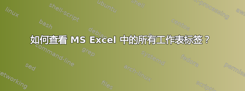 如何查看 MS Excel 中的所有工作表标签？