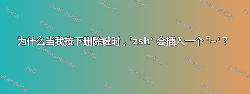 为什么当我按下删除键时，'zsh' 会插入一个 '~'？