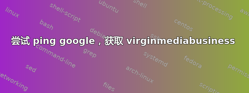 尝试 ping google，获取 virginmediabusiness