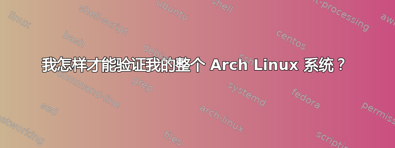 我怎样才能验证我的整个 Arch Linux 系统？