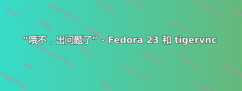 “哦不，出问题了” - Fedora 23 和 tigervnc