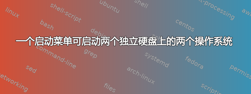 一个启动菜单可启动两个独立硬盘上的两个操作系统