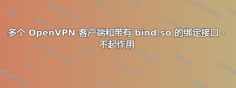 多个 OpenVPN 客户端和带有 bind.so 的绑定接口 - 不起作用