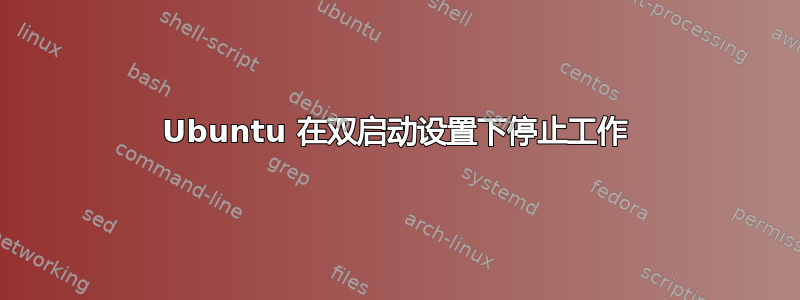 Ubuntu 在双启动设置下停止工作