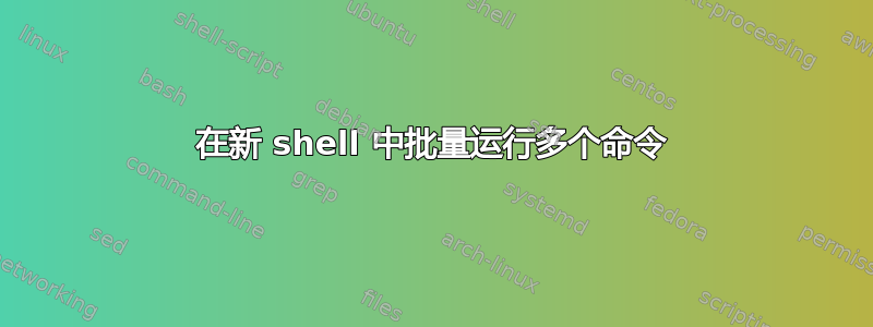 在新 shell 中批量运行多个命令