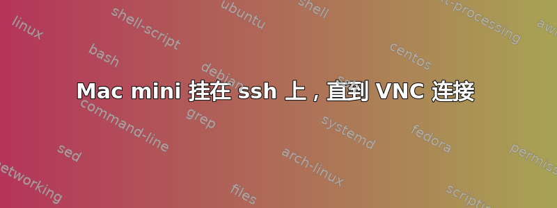 Mac mini 挂在 ssh 上，直到 VNC 连接