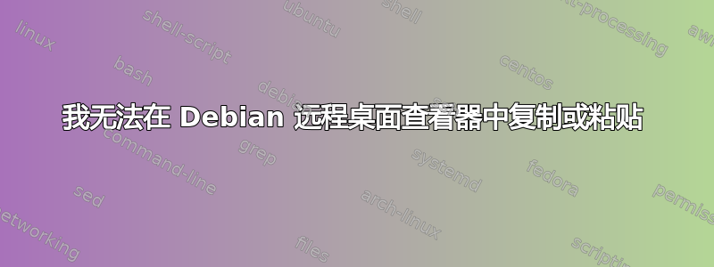 我无法在 Debian 远程桌面查看器中复制或粘贴