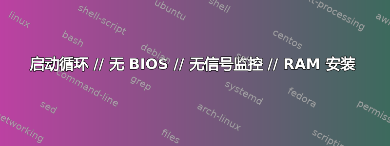 启动循环 // 无 BIOS // 无信号监控 // RAM 安装