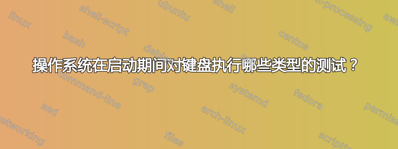 操作系统在启动期间对键盘执行哪些类型的测试？