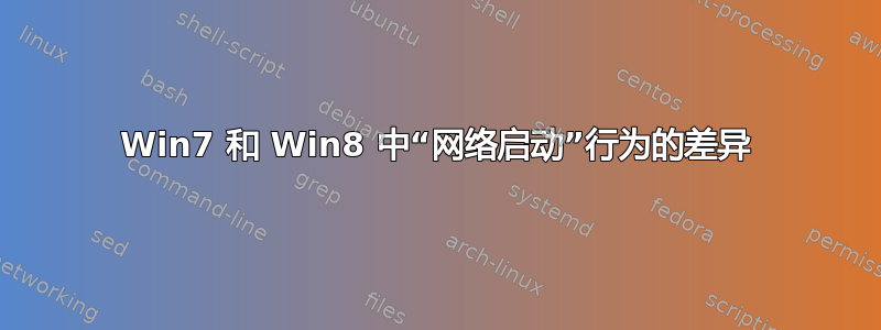 Win7 和 Win8 中“网络启动”行为的差异