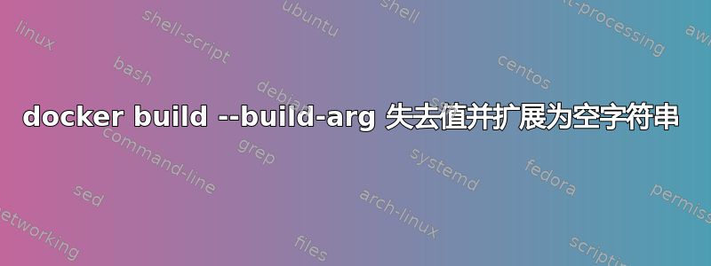 docker build --build-arg 失去值并扩展为空字符串