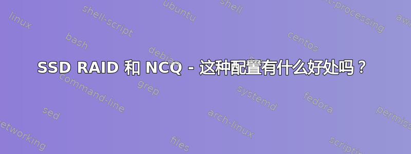 SSD RAID 和 NCQ - 这种配置有什么好处吗？