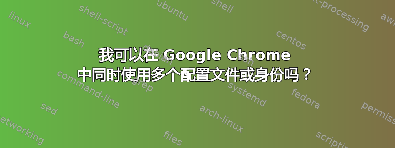 我可以在 Google Chrome 中同时使用多个配置文件或身份吗？