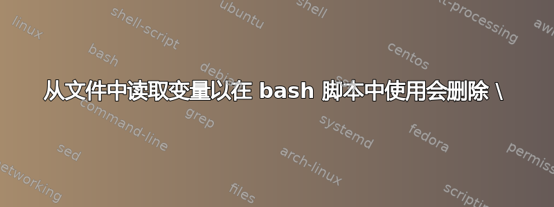 从文件中读取变量以在 bash 脚本中使用会删除 \