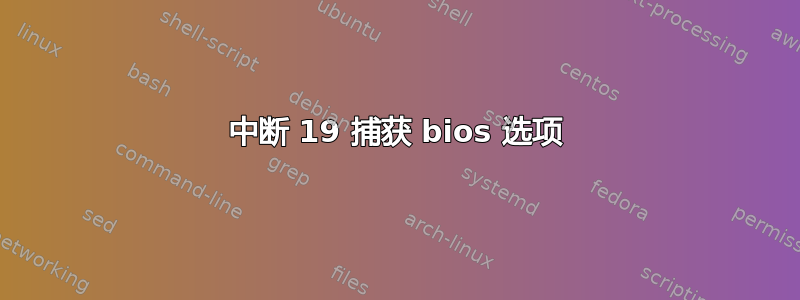 中断 19 捕获 bios 选项