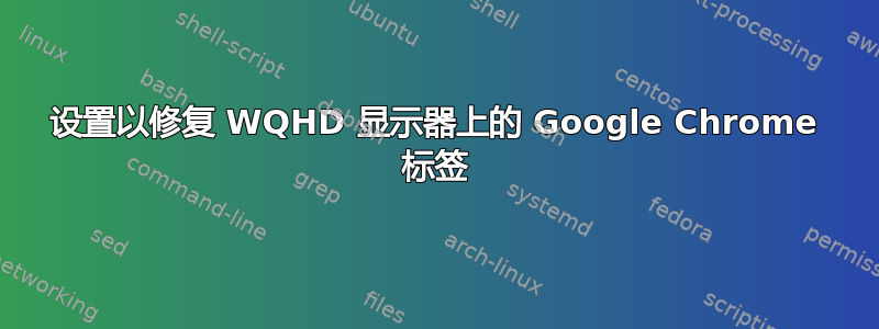 设置以修复 WQHD 显示器上的 Google Chrome 标签