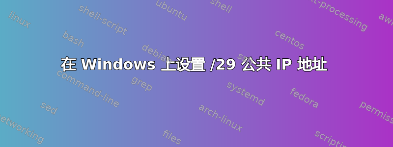 在 Windows 上设置 /29 公共 IP 地址