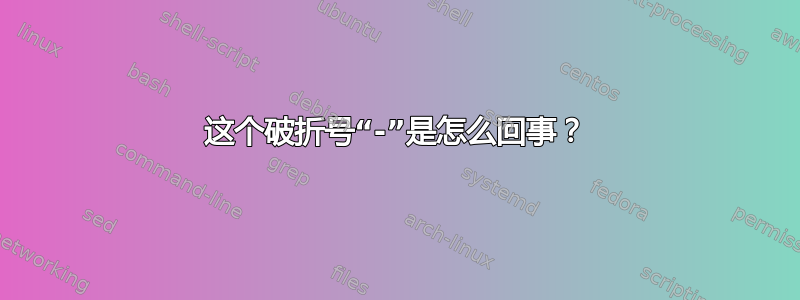 这个破折号“-”是怎么回事？