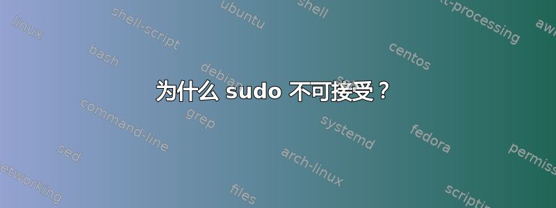 为什么 sudo 不可接受？