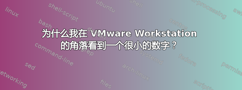 为什么我在 VMware Workstation 的角落看到一个很小的数字？