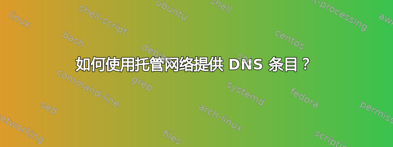 如何使用托管网络提供 DNS 条目？