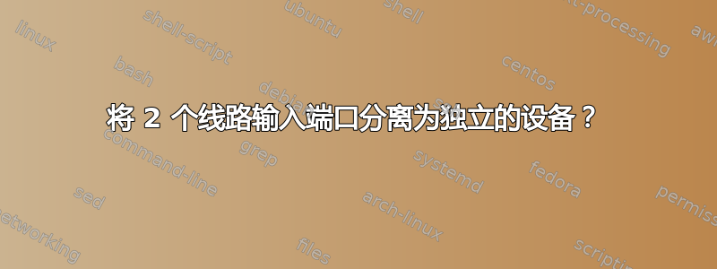 将 2 个线路输入端口分离为独立的设备？