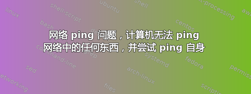 网络 ping 问题，计算机无法 ping 网络中的任何东西，并尝试 ping 自身