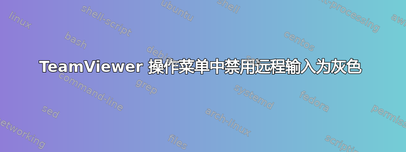 TeamViewer 操作菜单中禁用远程输入为灰色