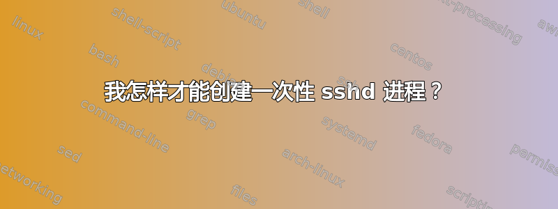 我怎样才能创建一次性 sshd 进程？