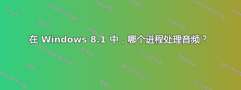 在 Windows 8.1 中，哪个进程处理音频？