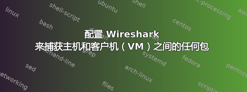 配置 Wireshark 来捕获主机和客户机（VM）之间的任何包