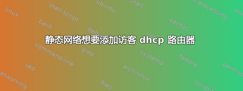 静态网络想要添加访客 dhcp 路由器