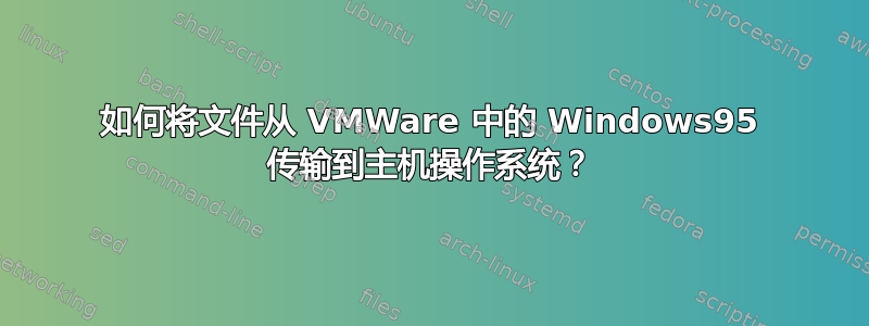 如何将文件从 VMWare 中的 Windows95 传输到主机操作系统？